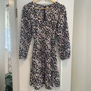 Ann Taylor Factory - long sleeve, belted, tiered dress, Size 6